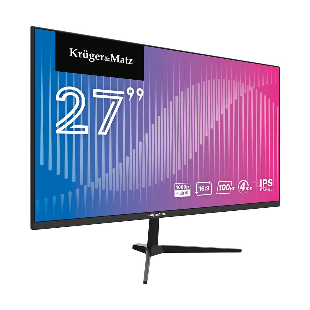 Kruger&Matz 27" Fullhd 100Hz Ips Hdmi Vga Frameless Led Monitor With Speakers