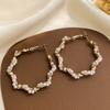 Women Girls Korean Style Camellia Baroque Pearl Earrings Fashion Vintage Jewelry Bow Heart Shape Elegant Lady Ear Rings Ear Clip