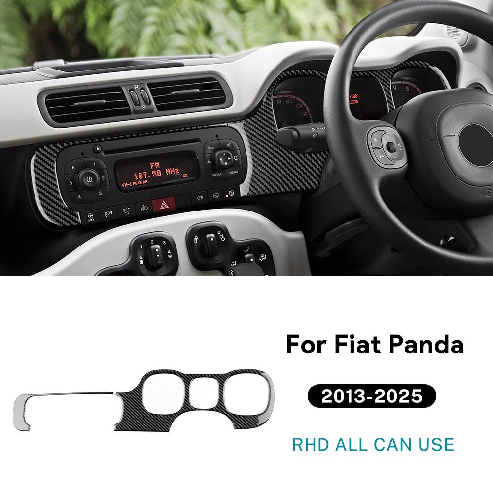 Real Soft Carbon Fiber Sticker For Fiat Panda 2013-2019 2020 2025 2025 2025 2025 2025 LHD RHD Car Air Outlet Instrument Panel