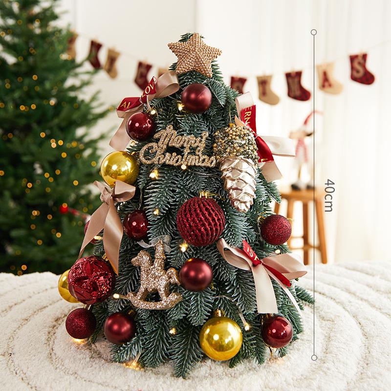 Xiaohongshu DIY Light-Up PE Christmas Tree, 45/60CM, for Tabletop or Window Display
