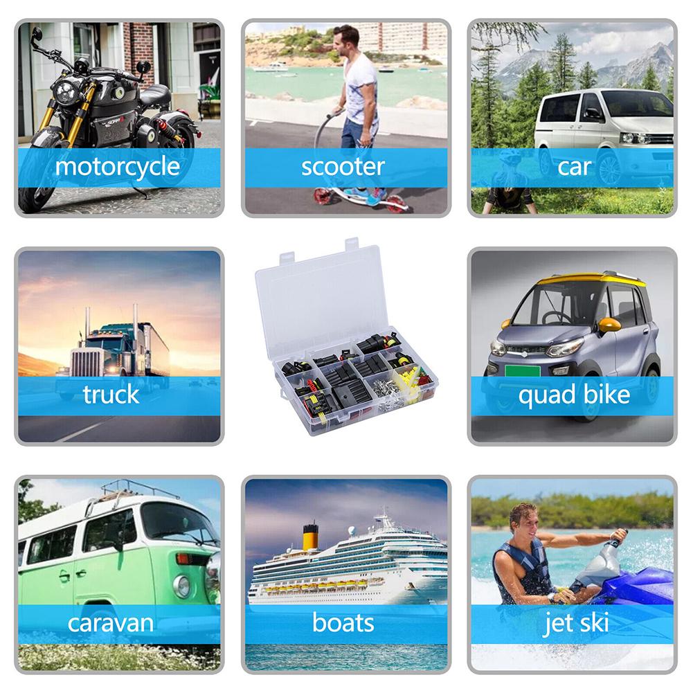 300 Stück Automobil-Elektrikdraht-Steckverbinder-Stecker-Kit 1/2/3/4-polig Wasserdichte Automobil-Elektriksteckverbinder-Klemmen