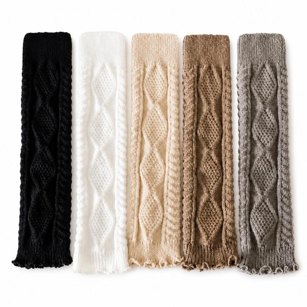 Knitted Knee Socks Solid Color Foot Cover Socks JK Style Knee Sleeves  Winter Season