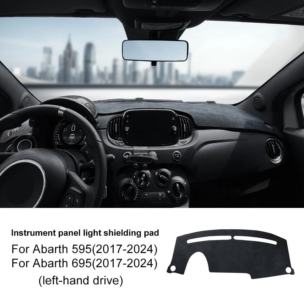 

For Abarth 595 695 2012-2024 For Fiat 500 2012- Car Dashboard Protect Mat Pad Summer Flannel LHD RHD Dashmat Sunshade Carpet Flannel