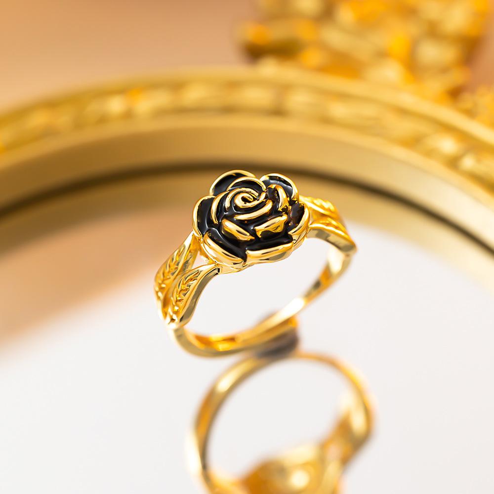 Exquisite super flash zircon ring for girls, light luxury, high-end sense opening adjustable ring, simple real gold electroplating