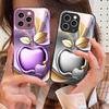 Maçã Folhas Douradas Para iPhone 16 E 15 14 13 Plus 12 mini 11 Pro Max XR Xs Max 16E X 7 8 6 6S 2022 Capa de Celular de Vidro Temperado