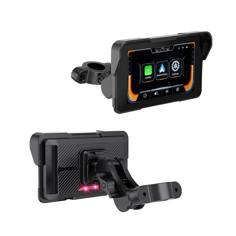 5 Inch Motorcycle DVR GPS Navigation Display Screen Portable Digital Dashboard Moto Wireless CarPlay & Android Auto Smart Box for Motorbike