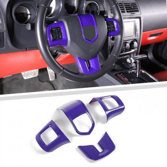 Purple Steering Wheel Decor Cover Trim Kit for Dodge Charger Challenger 2009-14