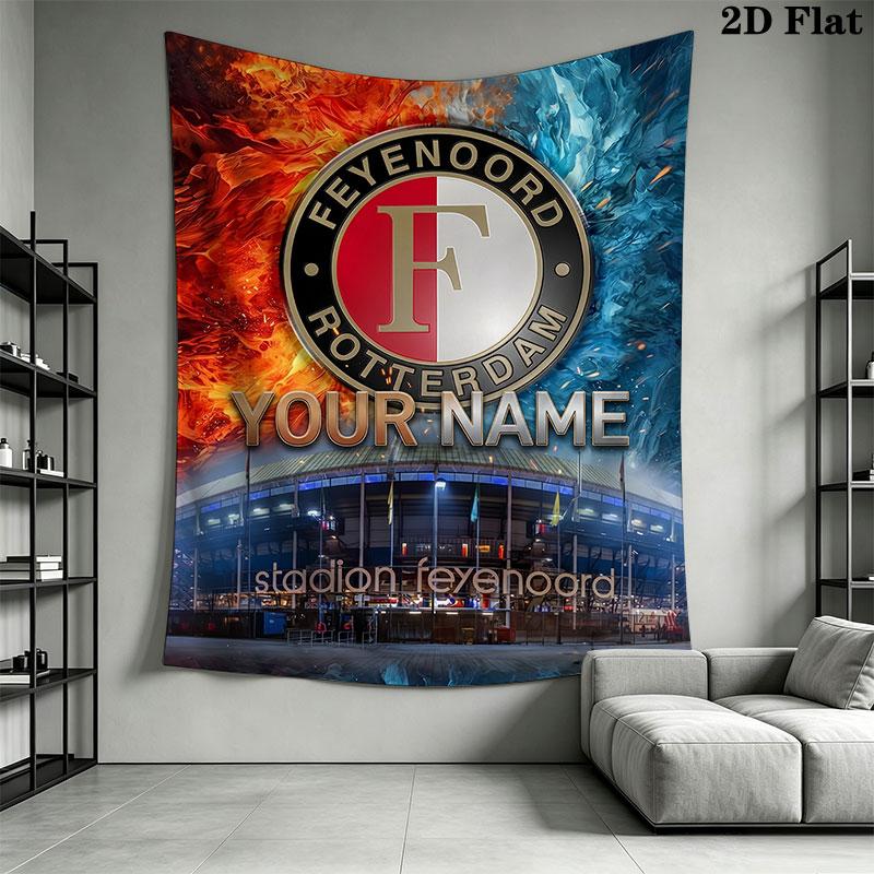 Custom Feyenoord Wall Hanging Printed Fabric Blanket Decorative Tapestries for Bedroom Living Room Home Decor