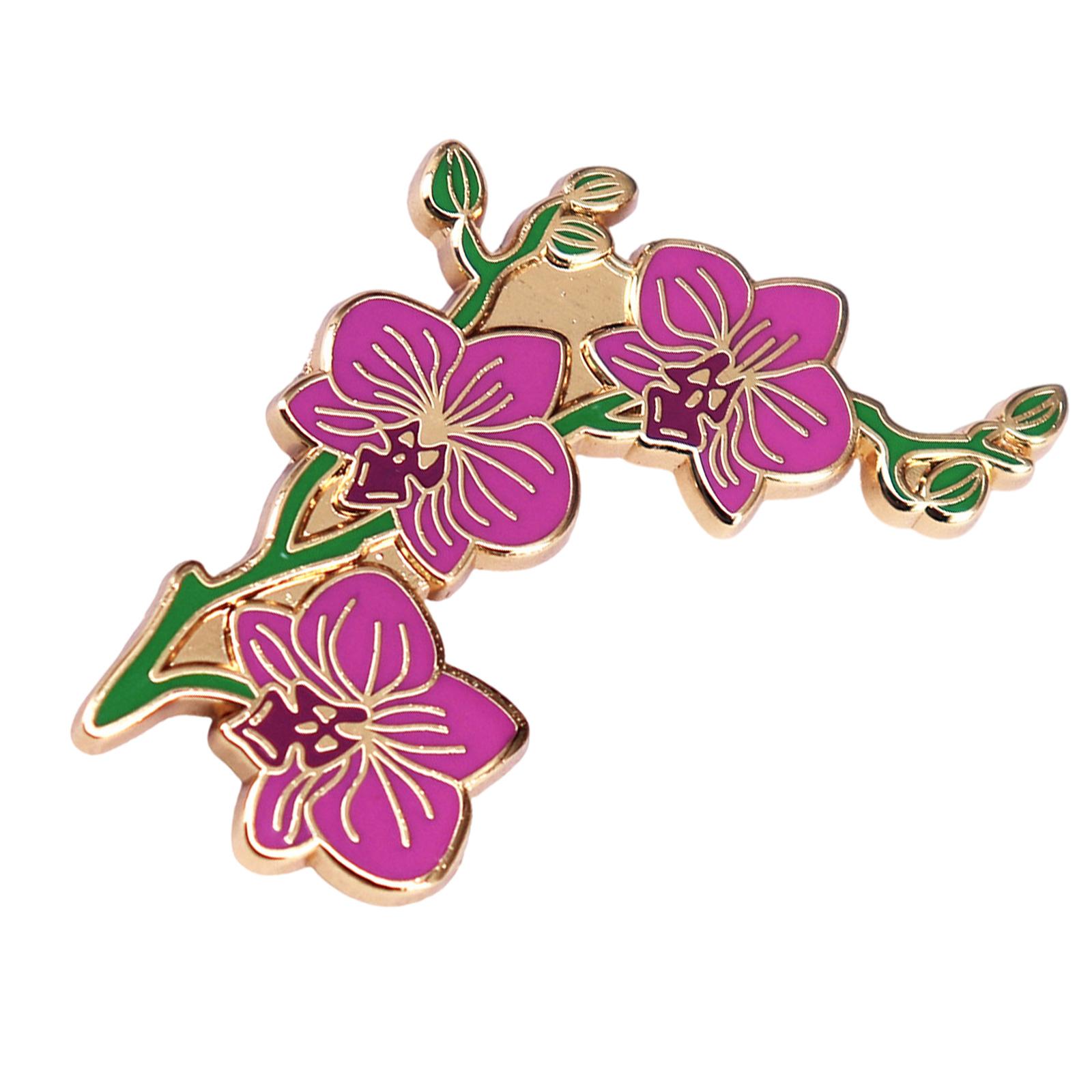 

Элегантная эмалевая брошь-орхидея, отличающаяся изысканным мастерством исполнения, цветочный значок на лацкан, женские украшения, металлическая текстура для женщин