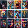Abstract Animals Cat Lion Shark Wolf Tiger Deer Graffiti Art Canvas Painting  Wall Poster Prints Pictures Living Room Decor