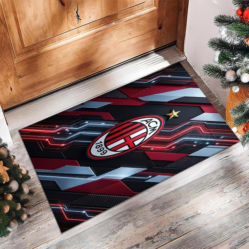 AC Milan Printed Flannel Area Rug Non Slip Soft Polyester Floor Carpet Indoor Decor Mat for Bedroom Living Room Sofa Game Room Home Decoration