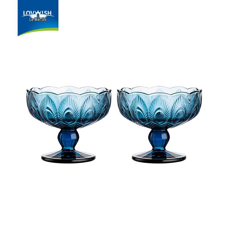 LOVWISH Peacock Ice Feather Double Wall Glass Cup Set