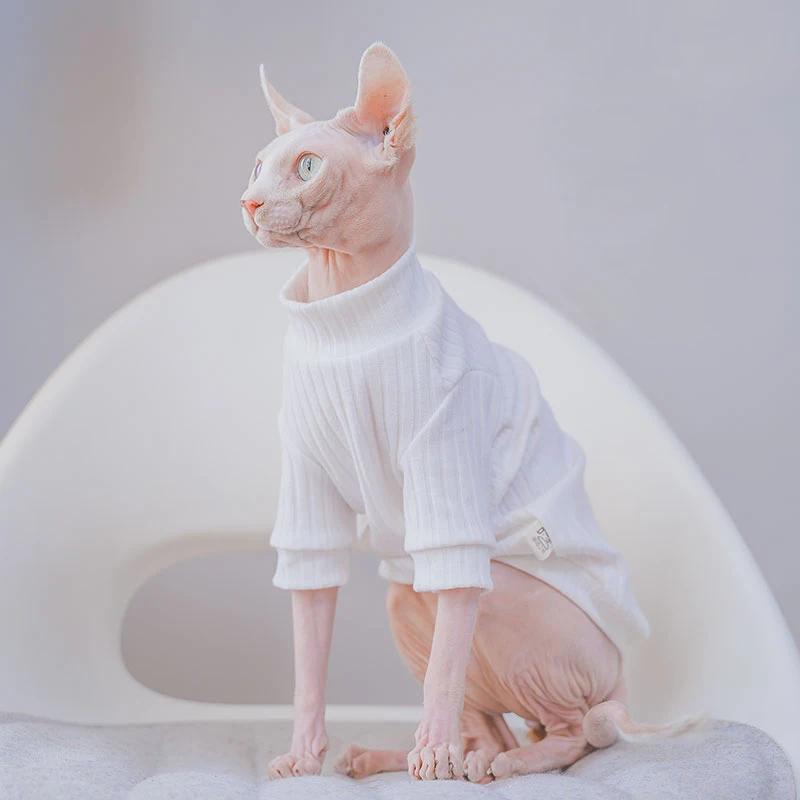 Warm Sweater Vest for Sphynx Cat Hairless Cat Clothes Sweet Pink Coat in Winter Coat Thicken Fleece Jacket for Kittens
