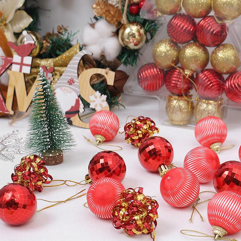 17Pcs 4CM Christmas Decoration Christmas Balls Hanging Xmas Tree Pendants Ornaments Party Home Decor 2026 New Year Navidad Gifts