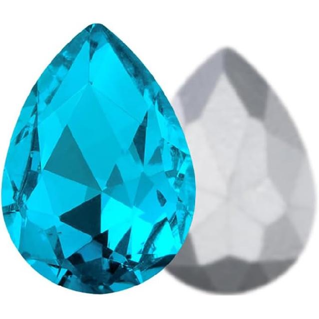 Gold Champagne Teardrop Crystal Rhinestones, 50 Pcs Pointed Back Rhinestone Bulk, 18x25mm Large Glass Crystal Rhinestones Gems for Craft Decor