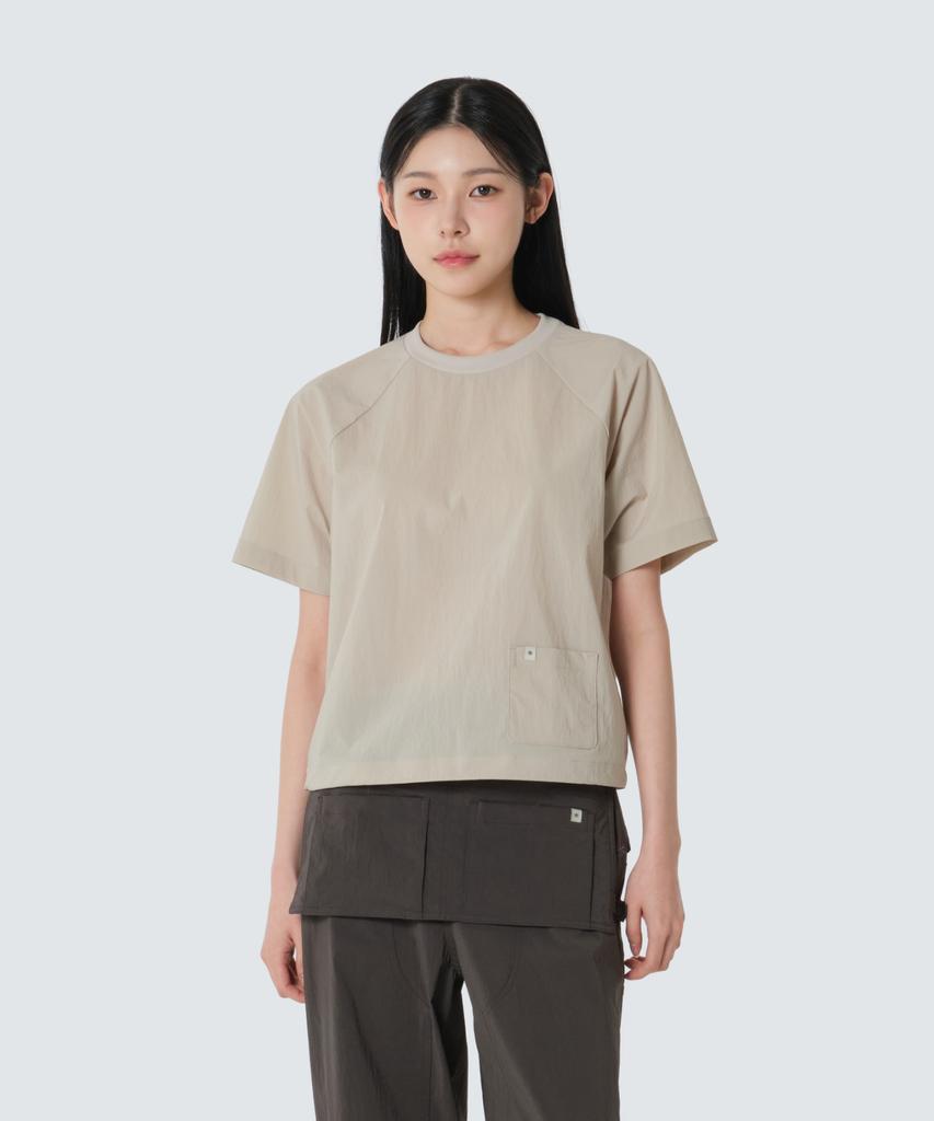 SNOWPEAK APPAREL Root Women'S Pocket Short Sleeve T-Shirt (S26Mwrts61) Light Beige