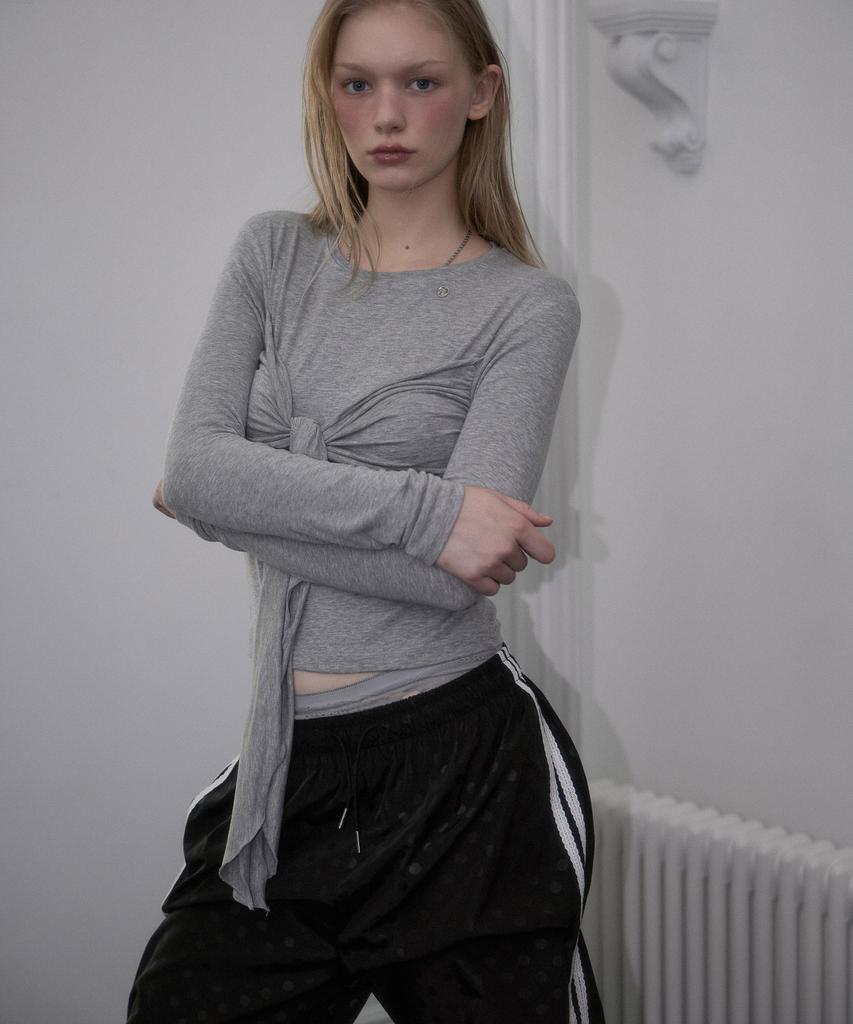 ROSEFRANTZ Tie Ribbon Long Sleeve [Gray]