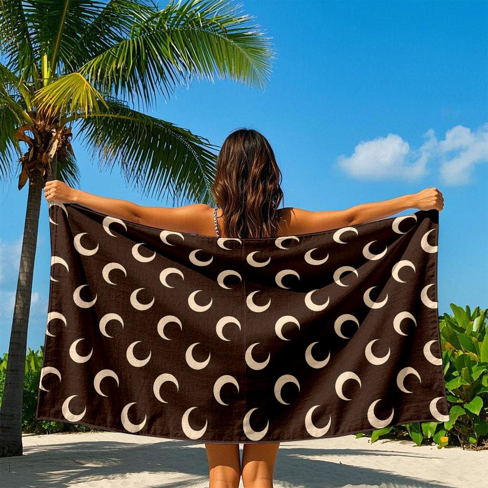 Vintage Crescent Moon Quick Drying Bath Towel Microfiber beach towel light weight swimming camping yoga beach out