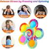 Funny Tie Dye Simple Fidget Spinner Finger Push Bubble Rotating Fidget Spinner For ADHD Anxiety Stress Relief Sensory Toys Kids