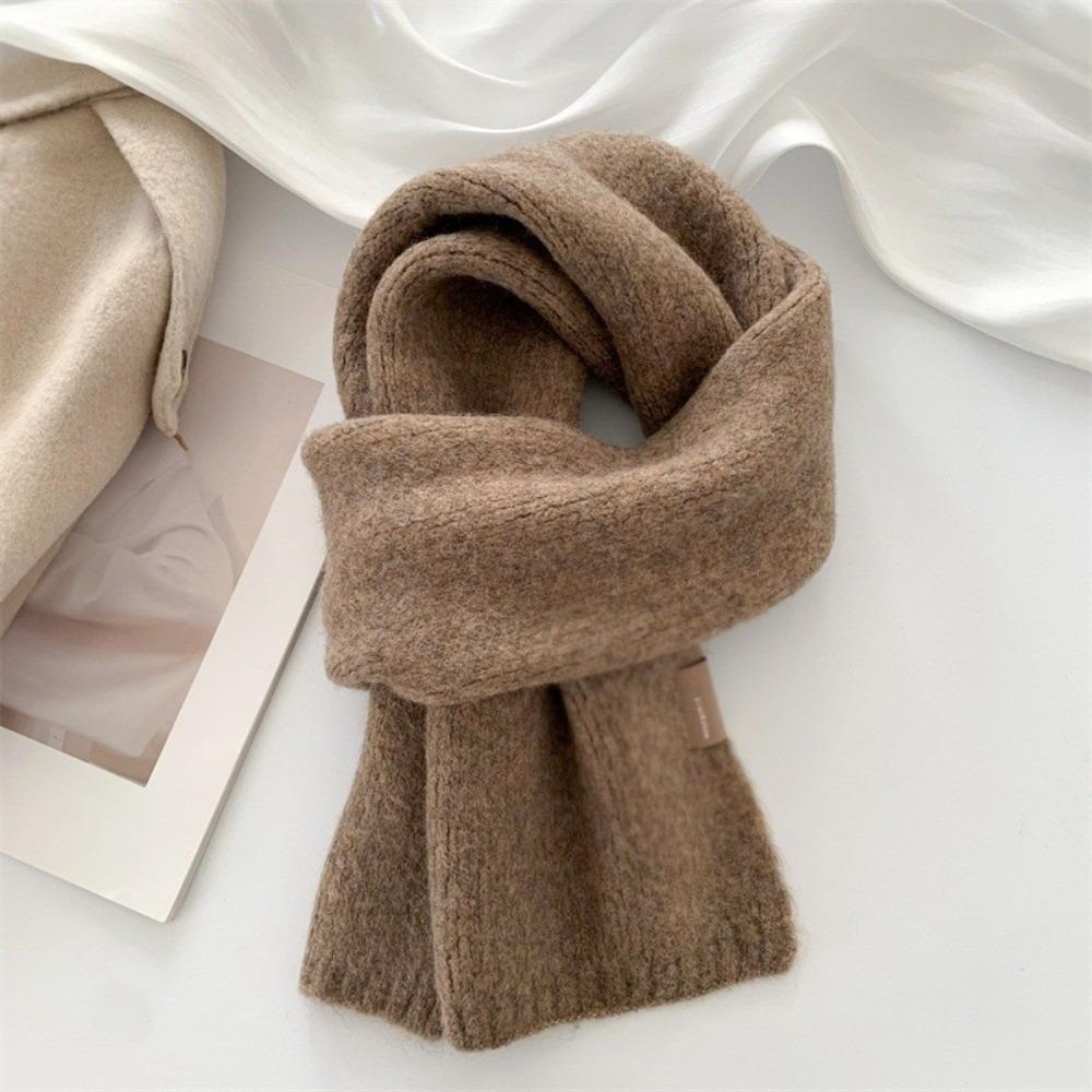 

Coldproof Knitted Scarf Warm Scarves Bib New Neck Warmer Autumn and Winter коричневый