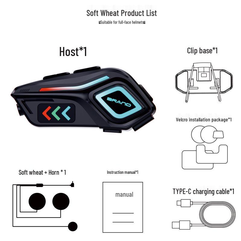 K07 Motorcycle Helmet Bluetooth Intercom with Waterproof Headset and Long Battery Life K07 Helmet Bluetooth Headset