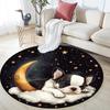 Sleeping French Bulldog Round Area Rug,Carpet Rug for Living Room Bedroom Sofa Playroom Decor,Non-slip Floor Mat