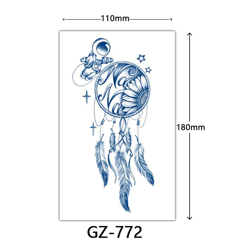 Tattoo-Aufkleber mit Fruchtsaft, Tattoo-Aufkleber mit Kräutern, semi-permanente Tattoo-Aufkleber mit englischen Buchstaben