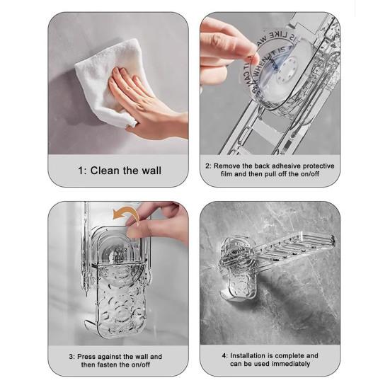 Adjustable Height Coat Hanger Strong Adsorption 5kg Load Garment Hanger Suction Cup Hook Hanger Holds 6 Clothes