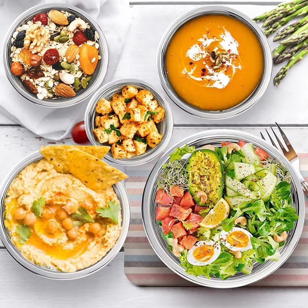Airtight Lids Salad Bowls Stainless Steel Storage Bowls New Egg Mixing Bowl
