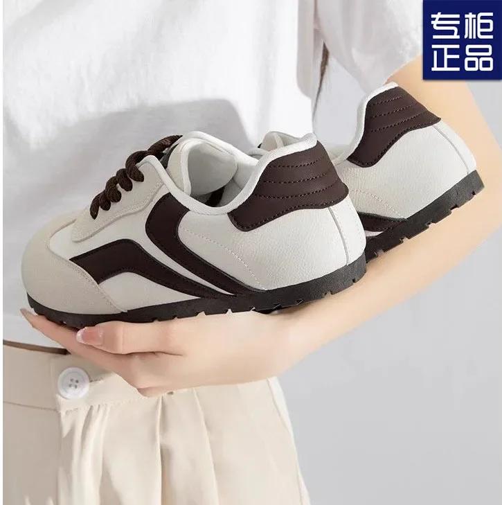 

De xun Обувь Весна и Лето Популярная Женская Круглый Носок Плоская Подошва Обувь-Пуховка Универсальная Повседневная Спортивная Обувь для Скейтборда 35