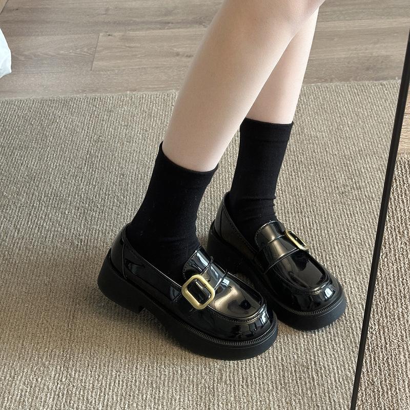 Platform British style loafers women's 2025 spring and autumn new Mary Jane one-pedal small leather shoes jk uniform single shoes
