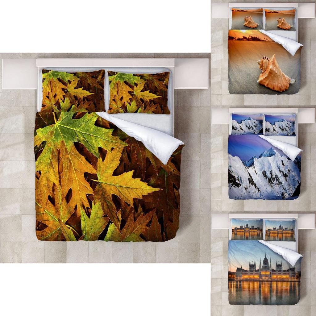 Hochauflösendes Digitaldruck 3-teiliges Bettwäsche-Set Für US-Größe Bettlaken