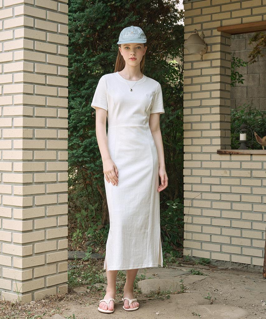 Micene Easy Cotton Slit Long Dress