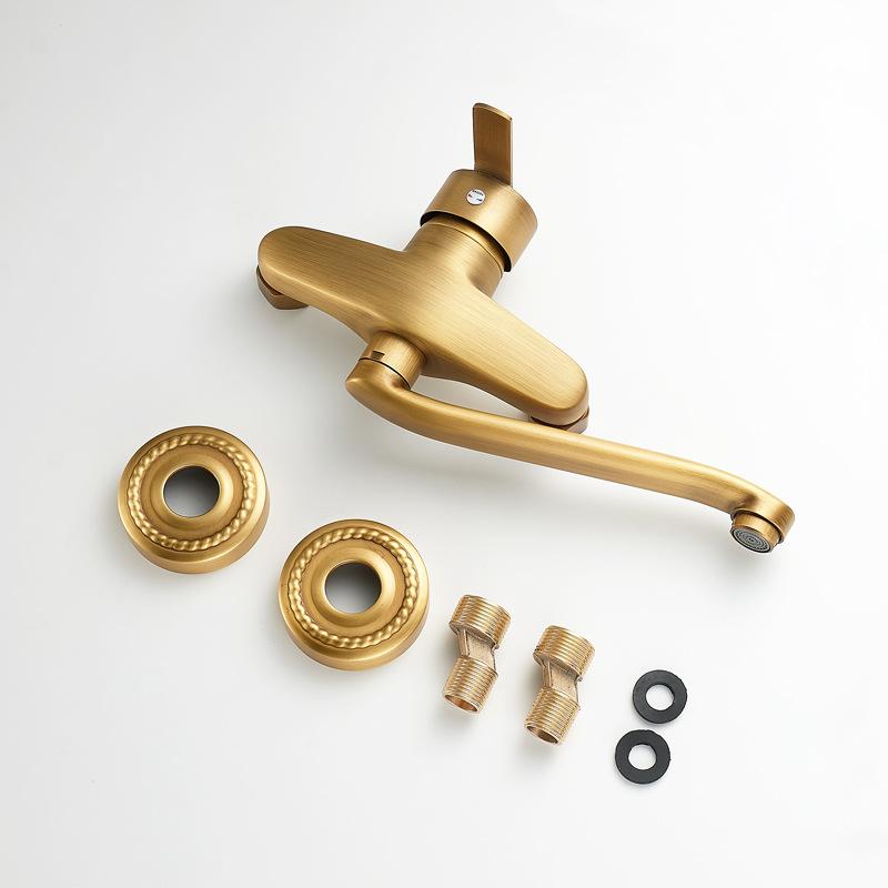Antique Hot and Cold Bathtub Faucet Wall Mounted 360 Rotate Bathroom Basin Faucets Mop Pool Tap Outdoor Balcony faucet