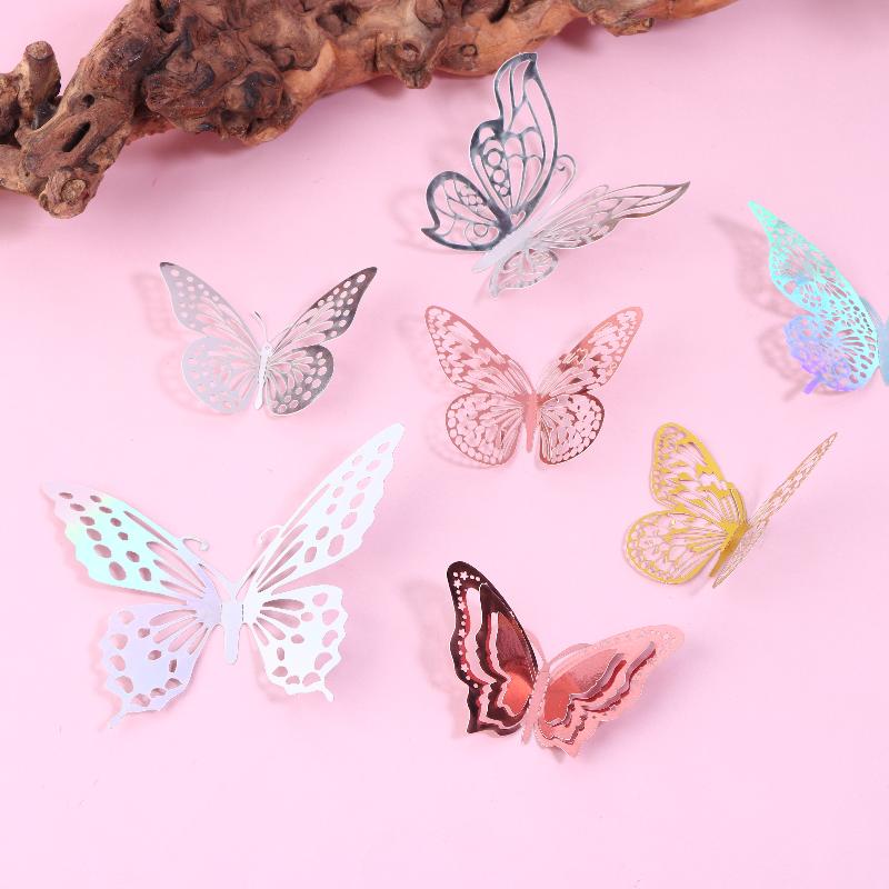 48Pcs/4Set 3D Butterfly Wall Decor 4 Styles 3 Sizes,Butterfly Decorations For Butterfly Birthday Party Cake Room Decorations