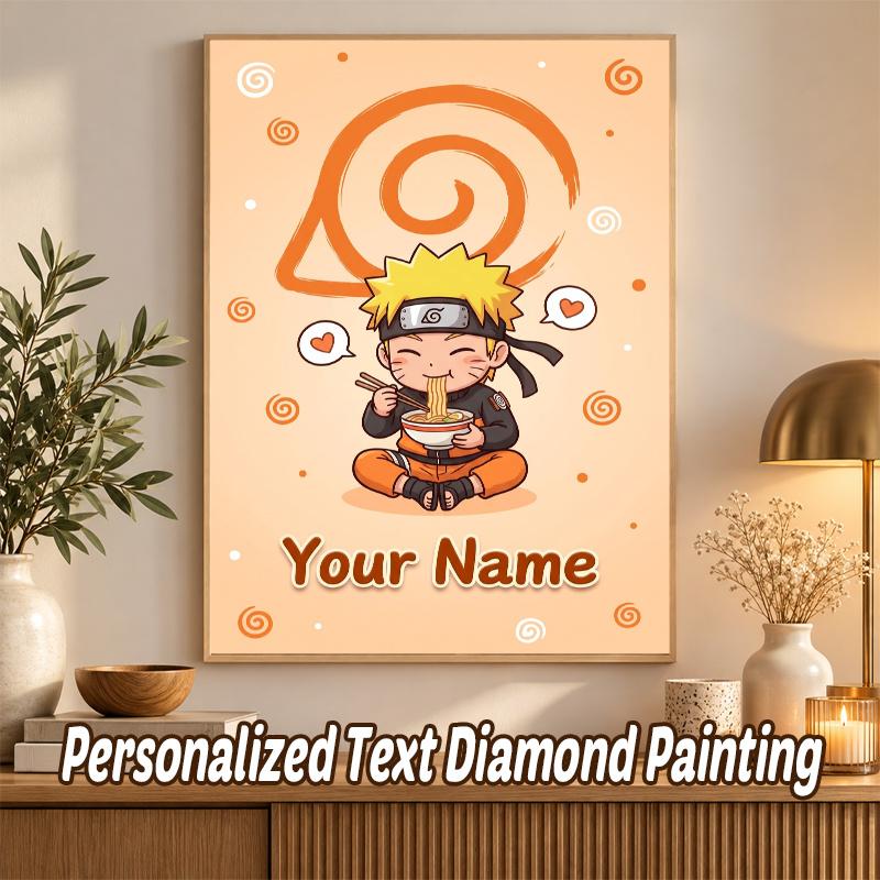 Naruto Uzumaki Custom Name Diamond Painting Personalized 5D Full Drill DIY Diamond Art Home Decor