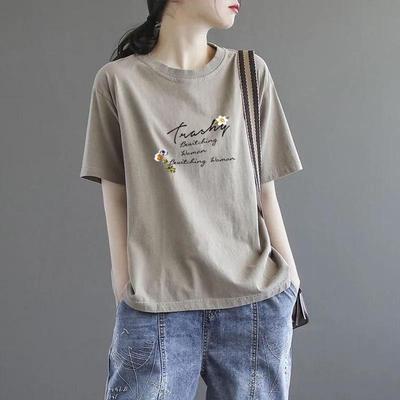 Tricou de vară cu mânecă scurtă pentru femei plinuțe - 2025 Stil coreean la modă de vară pentru mamă