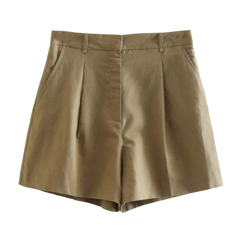

Приталенный жилет Льняная смесь Плиссированные шорты Жилет Khaki shorts L