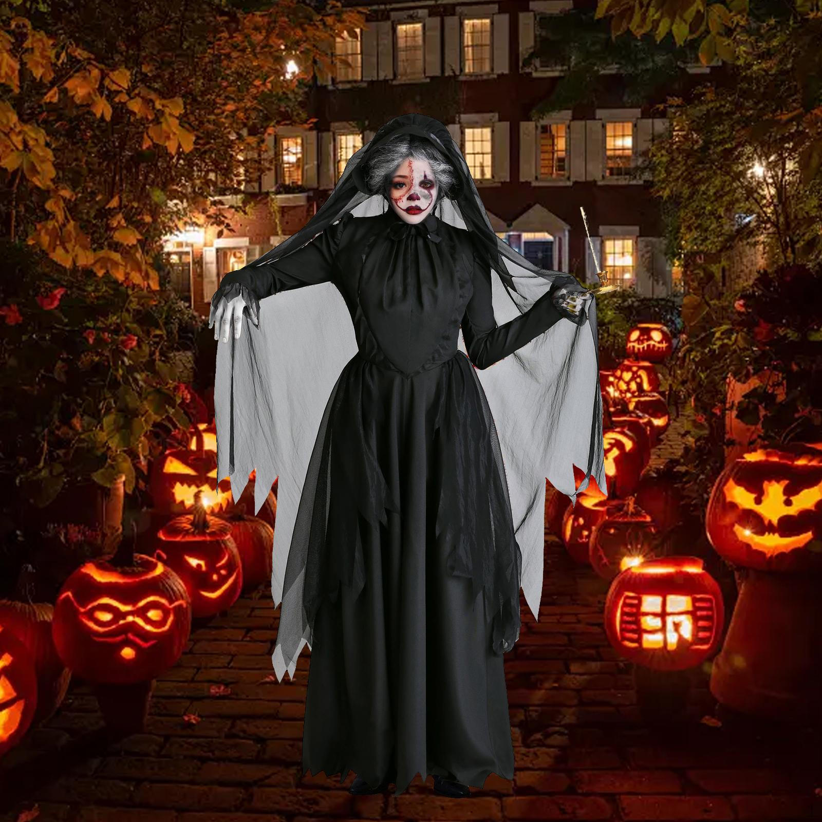 

Плащ на Хэллоуин Кровосос с длинным капюшоном для фестивалей Косплей XXL