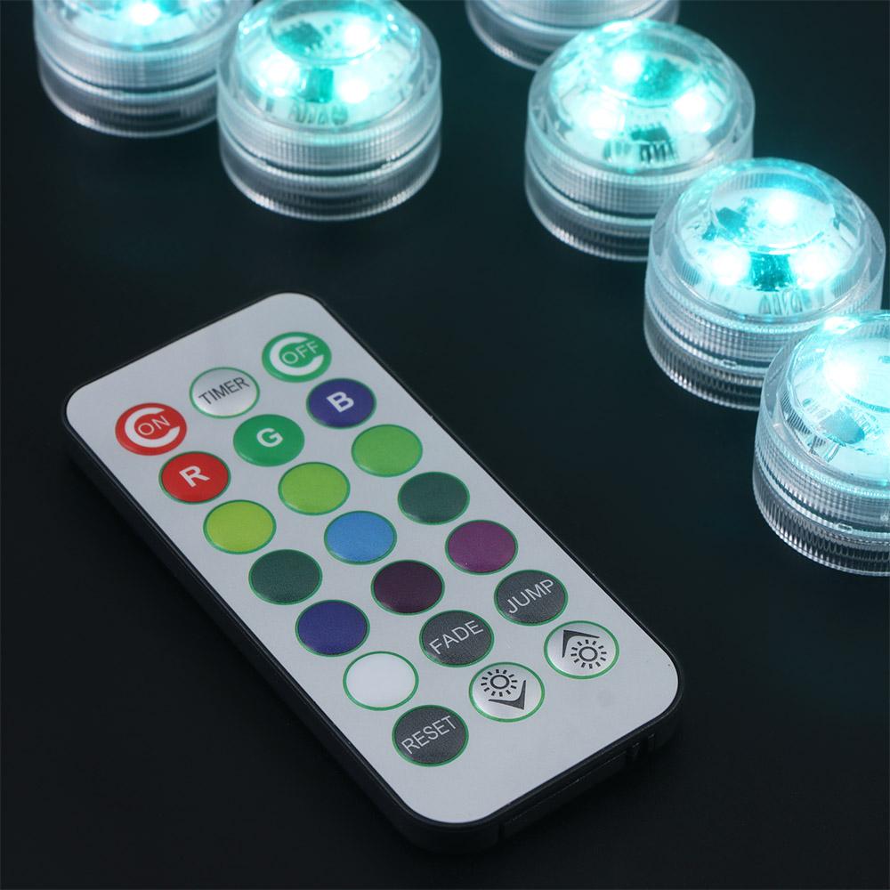 RGB Waterproof Wedding Aquarium Vase Decor Tea Light Night Lamp Party Decoration Pool Light Submersible LED Lights