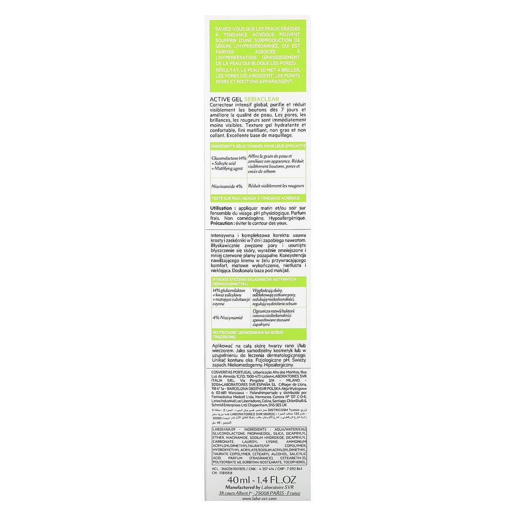 Sebiaclear, Active Gel, 40Ml(1.4Fl Oz)