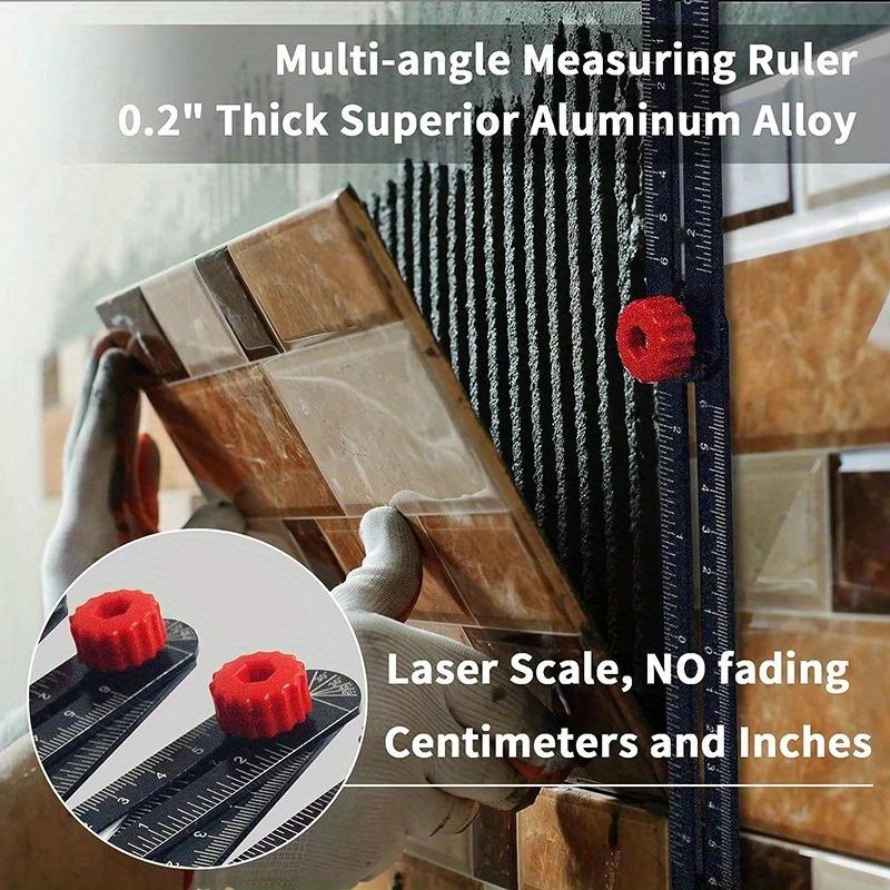 12 Aluminum Alloy Folding Ruler For Tile Positioning Opening Manual DIY Measuring Ruler Multi-Functional Measuring Ruler
