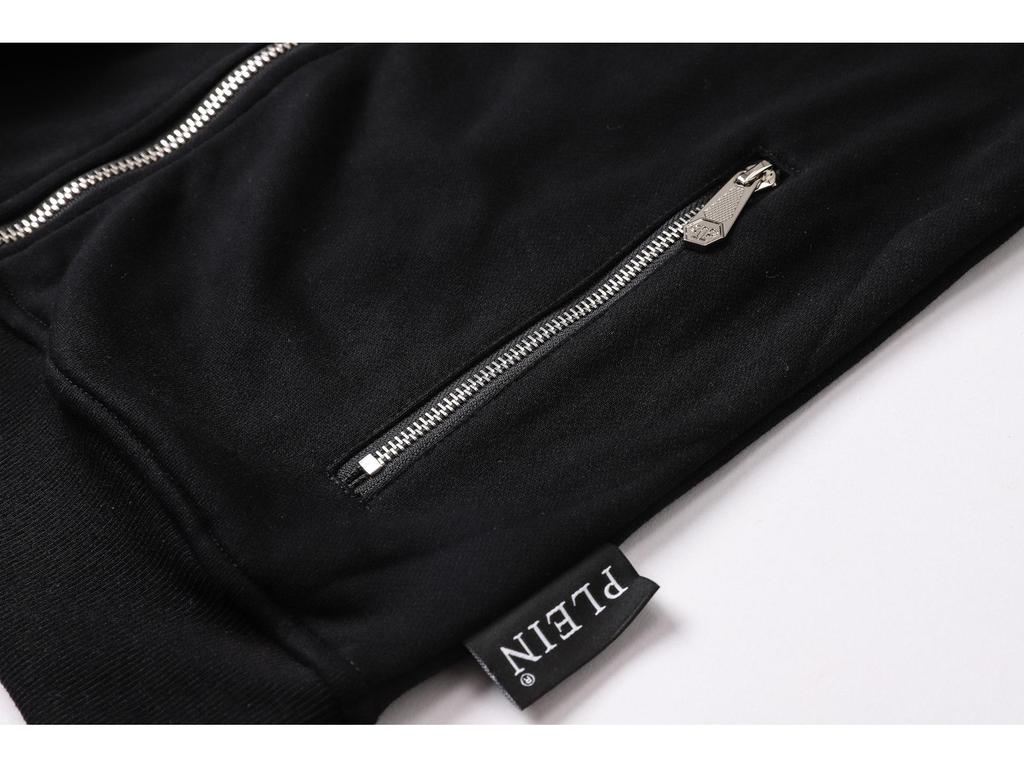 Philipp Plein Men's Rhinestone Skull Hooded Jacket - European & American Street Fashion