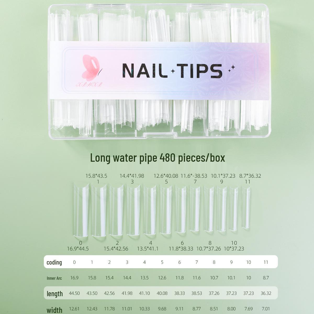 

Прозрачные накладные ногти ручной работы длинной формы «гроб» - Носимые, Не требуют опиливания, Маникюрные типсы в европейском и американском стиле