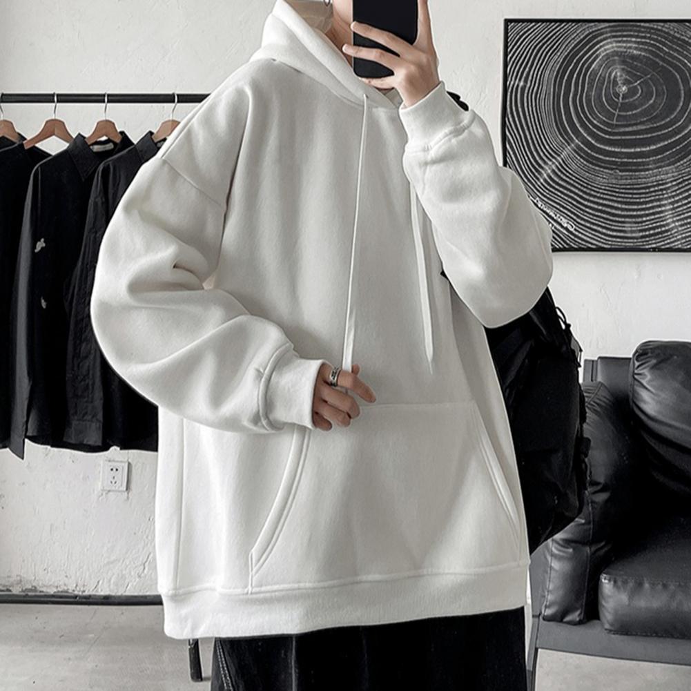 Korean Fashion Solid Color New In Hoodies & Sweat-shirt Woman Clothing Black Hoodie Pullover Men Hooded Sweatshirt Coats