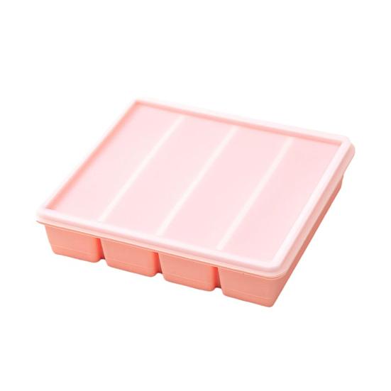 Ice Cube Mold Silicone Freezer Tray with Lid Multi-Compartment Ice Cube Tray for Freezing Long Ice Cubes Broth