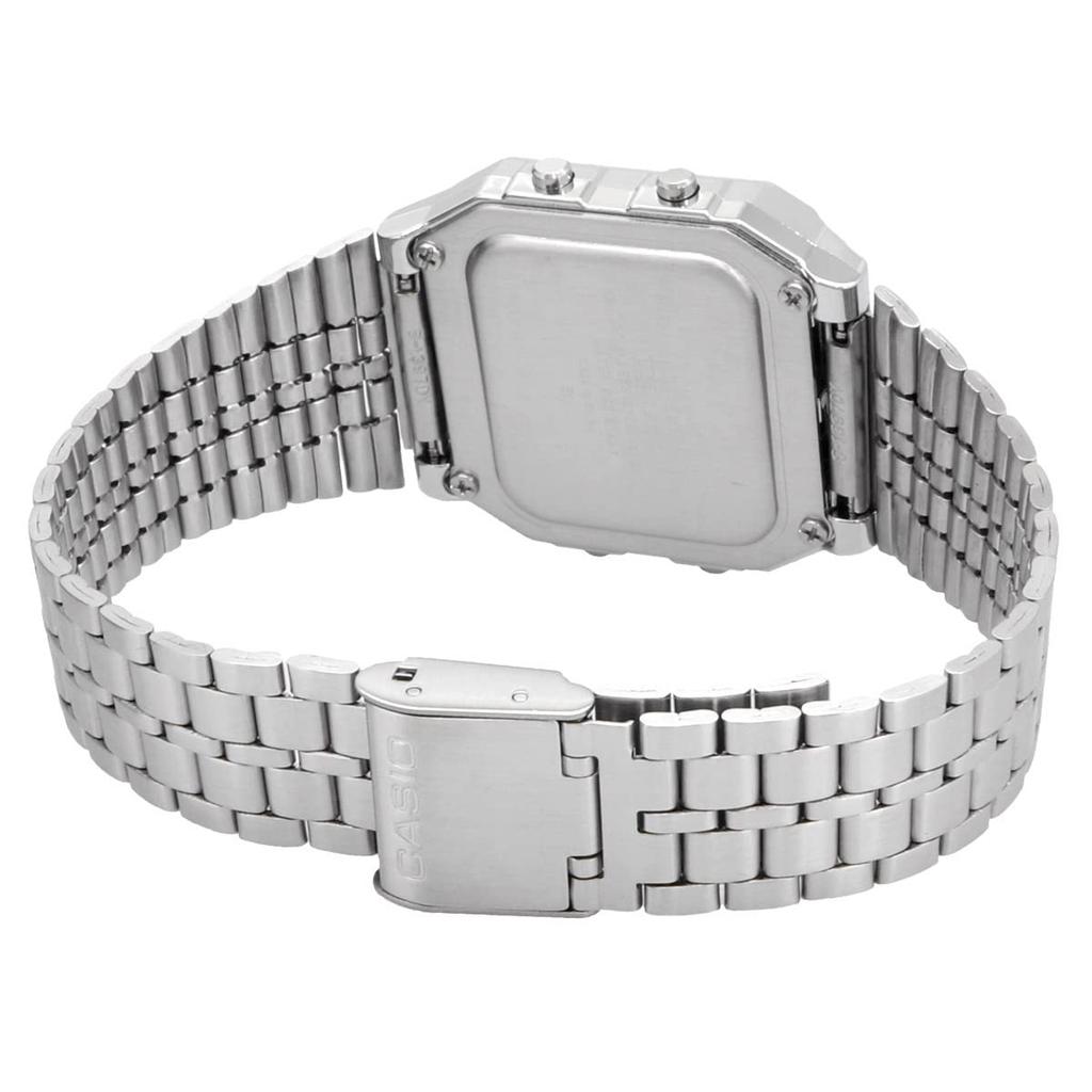 Casio A500WA-7 Basic Digital Unisex Watch, Silver-Tone Stainless Steel