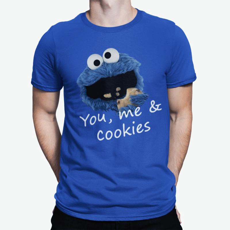 Sesame Street Womens Sesame Street Cookie Monster Me No Care T-Shirt S-4XL, Royal Short Sleeve Graphic T-Shirt S разноцветный