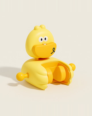 Shower Rack Cartoon Bear Duck Shape Wall-mounted Suction Cup Shower Holder Strong Load-Bearing Capacity Hook