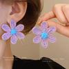 Bohemian Steel Needle Flower Woven Stud Earrings Niche Temperament Vacation Style Earrings Literary Small Fresh Earrings